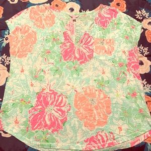 Lilly Pulitzer hibiscus stroll duval top XL